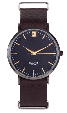 Wrist watch front position isolated on white background.