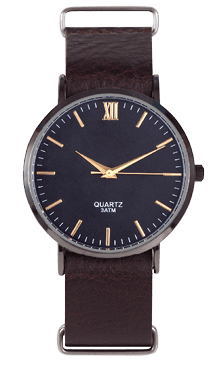 Wrist watch front position isolated on white background.