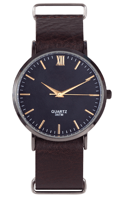 Wrist watch front position isolated on white background.