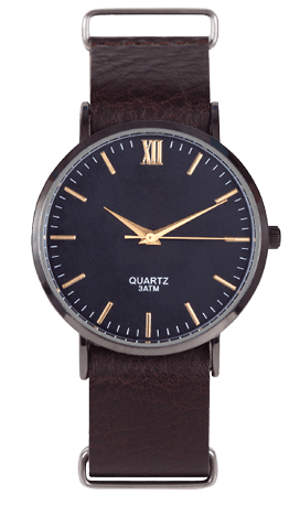 Wrist watch front position isolated on white background.