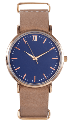 Wrist watch front position isolated on white background.